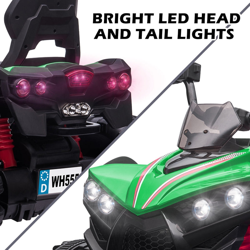 Load image into Gallery viewer, 12V Kids Electric Ride-On Off-Road ATV Quad Car Toy with 2 Speeds and LED Lights Green
