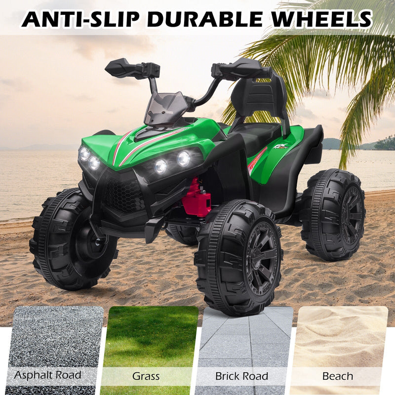 Load image into Gallery viewer, 12V Kids Electric Ride-On Off-Road ATV Quad Car Toy with 2 Speeds and LED Lights Green
