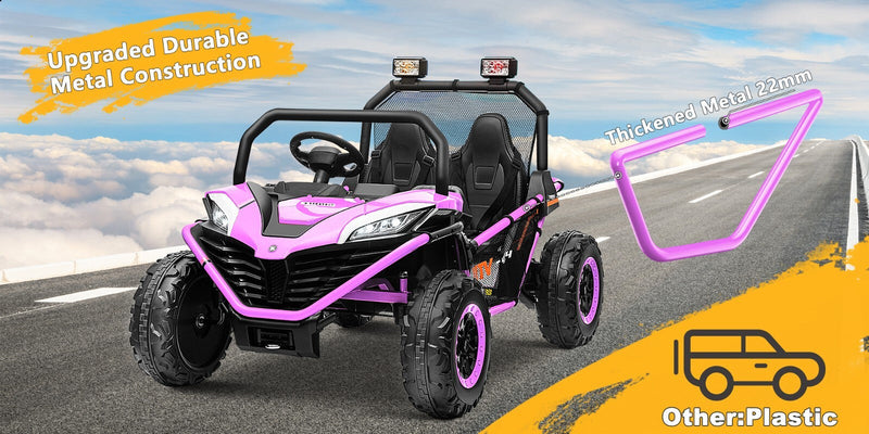 Load image into Gallery viewer, 24V Kids 2-Seater Ride-On UTV Truck with 300W Motor, Remote Control, EVA Tires, Purple
