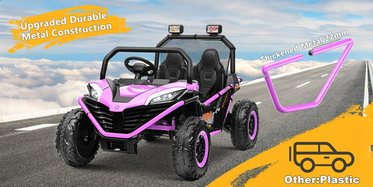 24V Kids 2-Seater Ride-On UTV Truck with 300W Motor, Remote Control, EVA Tires, Purple