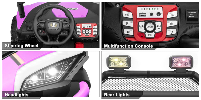 Load image into Gallery viewer, 24V Kids 2-Seater Ride-On UTV Truck with 300W Motor, Remote Control, EVA Tires, Purple
