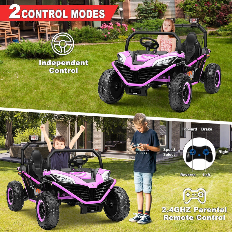 Load image into Gallery viewer, 24V Kids 2-Seater Ride-On UTV Truck with 300W Motor, Remote Control, EVA Tires, Purple
