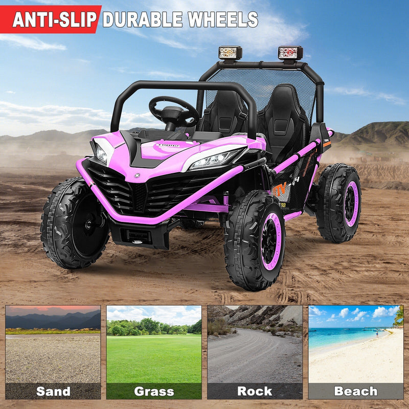 Load image into Gallery viewer, 24V Kids 2-Seater Ride-On UTV Truck with 300W Motor, Remote Control, EVA Tires, Purple
