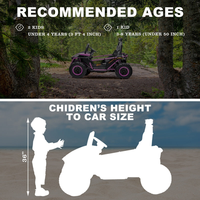 Load image into Gallery viewer, 24V Kids 2-Seater Ride-On UTV Truck with 300W Motor, Remote Control, EVA Tires, Purple
