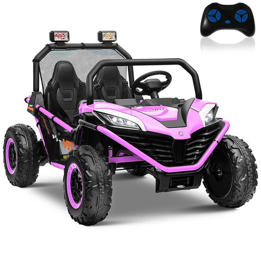 24V Kids 2-Seater Ride-On UTV Truck with 300W Motor, Remote Control, EVA Tires, Purple