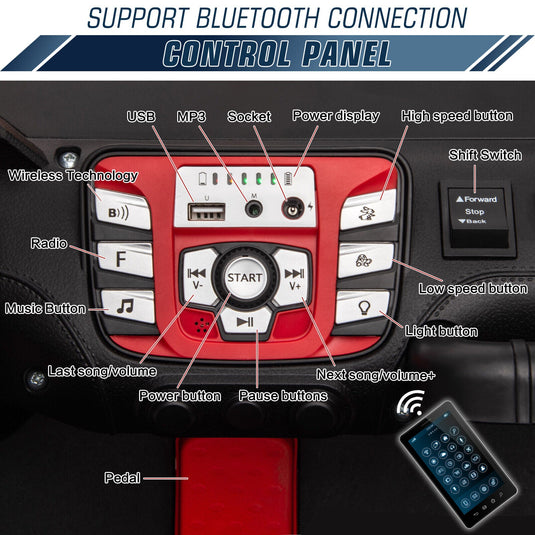 24V Electric Kids Ride-On UTV Truck with 2 Seats, 4WD and Remote Control, 4x80W Motors
