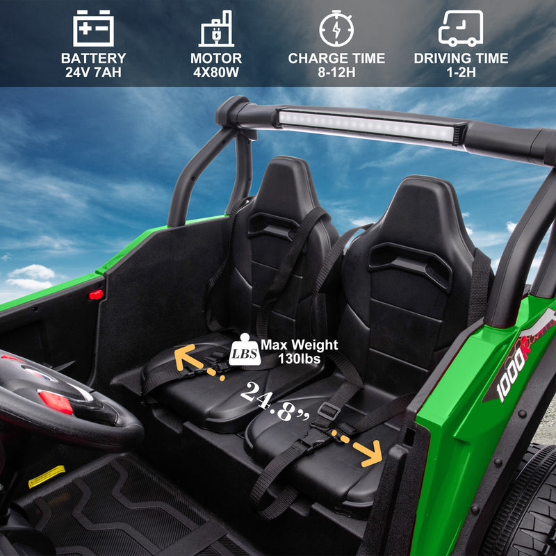 Load image into Gallery viewer, 24V Kids Electric 2-Seater Off-Road UTV Truck Ride-On Car with 4WD and 80W Motor
