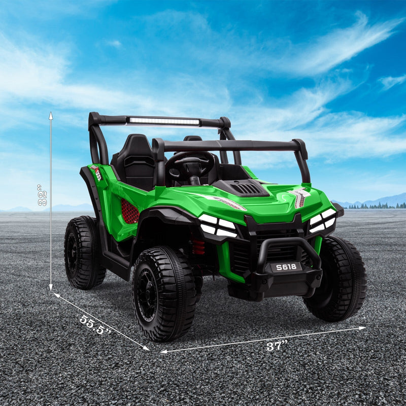 Load image into Gallery viewer, 24V Kids Electric 4WD Ride-On UTV Truck, 2-Seater, Green, 80W Motor
