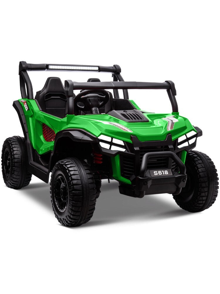 Load image into Gallery viewer, 24V Kids Electric 4WD Ride-On UTV Truck, 2-Seater, Green, 80W Motor
