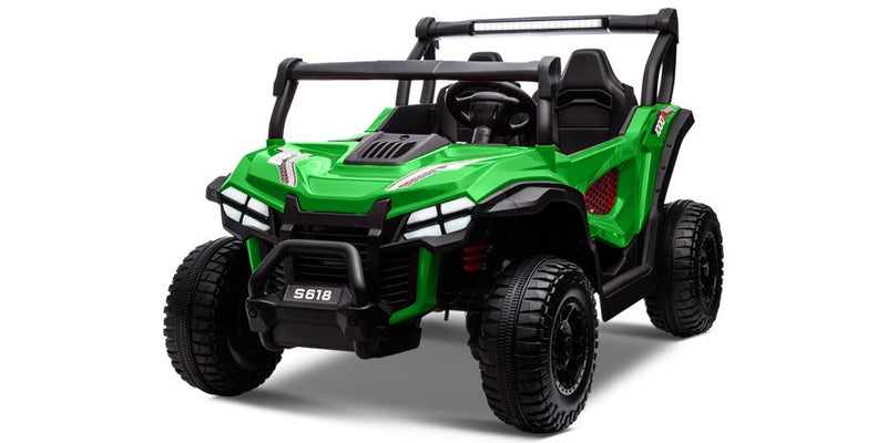 Load image into Gallery viewer, 24V Kids Electric 4WD Ride-On UTV Truck, 2-Seater, Green, 80W Motor
