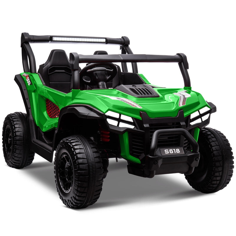 Load image into Gallery viewer, 24V Kids Electric 4WD Ride-On UTV Truck, 2-Seater, Green, 80W Motor
