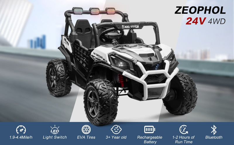 Load image into Gallery viewer, Electric Kids Ride-On 4WD/2WD UTV Truck with 24V Power, Bluetooth, and Music Features
