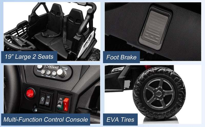 Load image into Gallery viewer, Electric Kids Ride-On 4WD/2WD UTV Truck with 24V Power, Bluetooth, and Music Features
