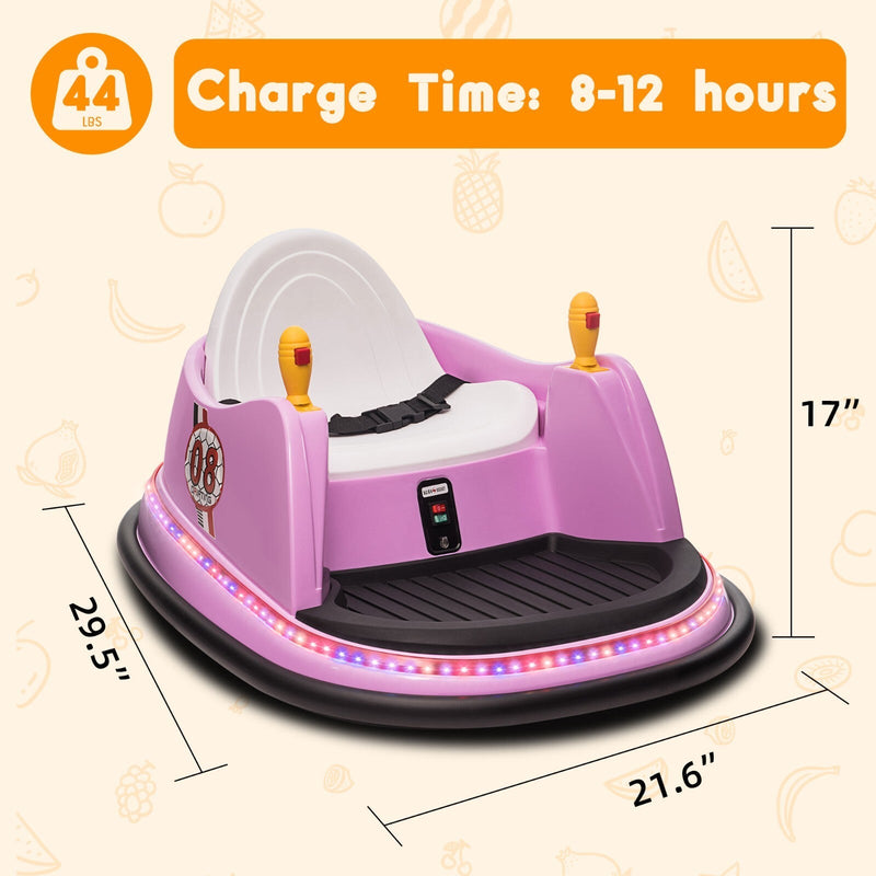 Load image into Gallery viewer, 12V Kids Ride-On Bumper Car with Remote Control, 360° Spin and Flashing Lights for Toddlers
