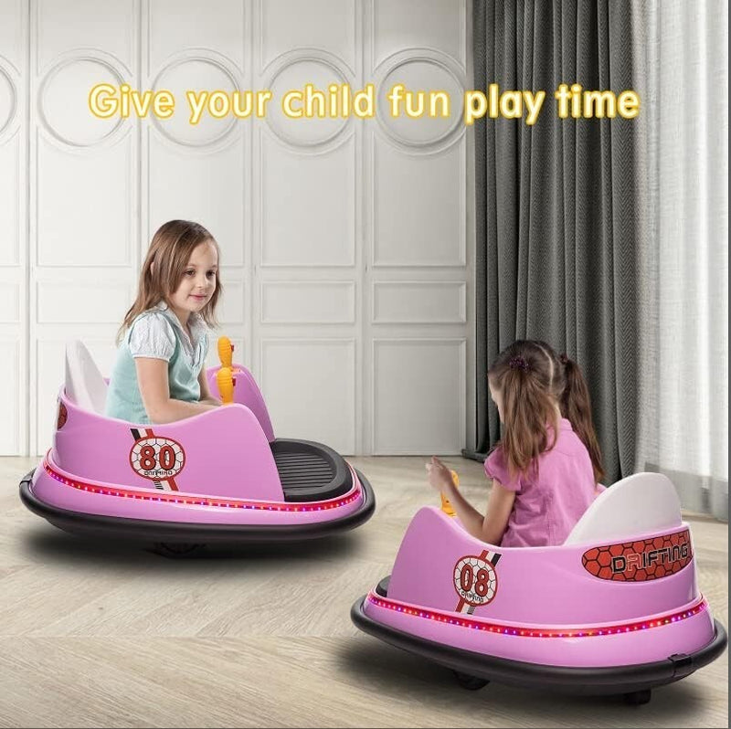 Load image into Gallery viewer, 12V Kids Ride-On Bumper Car with Remote Control, 360° Spin and Flashing Lights for Toddlers
