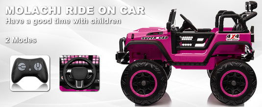 12V Electric Kids Ride-On Truck with Remote Control and 2 Seats