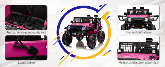 12V Electric Kids Ride-On Truck with Remote Control and 2 Seats