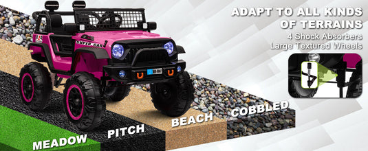 12V Electric Kids Ride-On Truck with Remote Control and 2 Seats