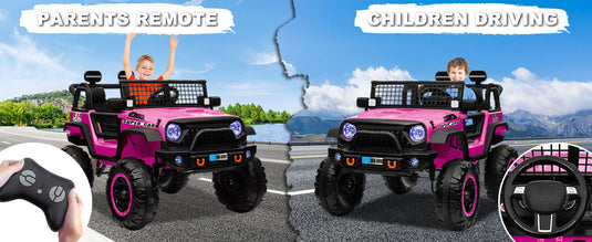 12V Electric Kids Ride-On Truck with Remote Control and 2 Seats