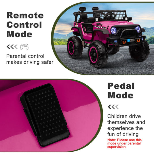 12V Electric Kids Ride-On Truck with Remote Control and 2 Seats