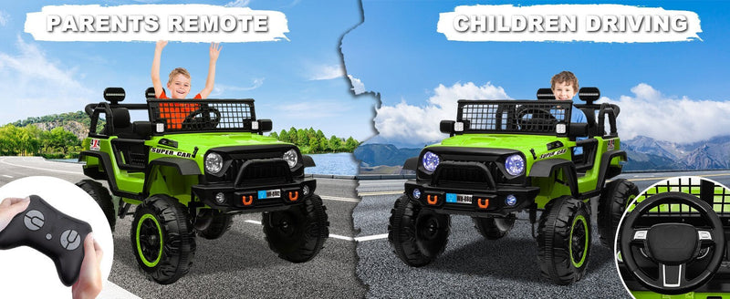 Load image into Gallery viewer, 12V Electric Kids Ride-On Truck with Remote Control and 2 Seats, Green
