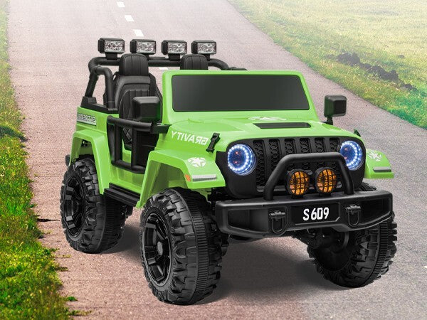 Load image into Gallery viewer, 12V Electric Kids Ride-On Jeep Truck with Remote Control Battery-Powered Car Green
