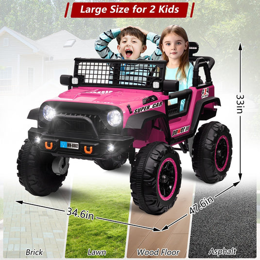 24V Kids Electric Ride-On Truck with Switchable 4WD/2WD and 2 Seater