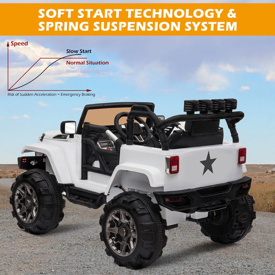 12V Kids Ride-On Jeep Truck Car with Remote Control and 3 Speed Settings