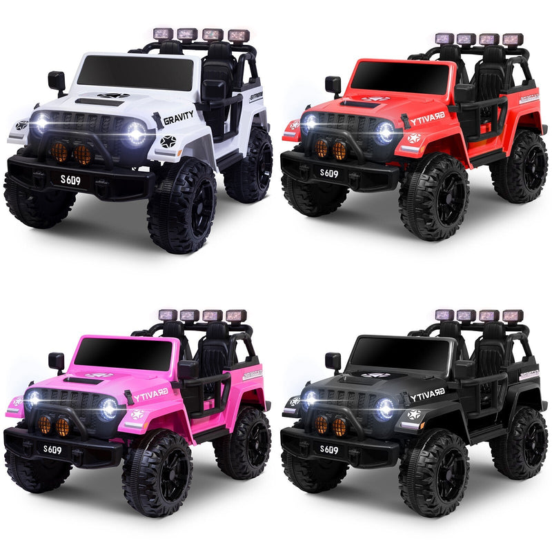 Load image into Gallery viewer, 12V Electric Ride-On Jeep Truck for Kids, 2-Seater with 3 Speeds and Remote Control

