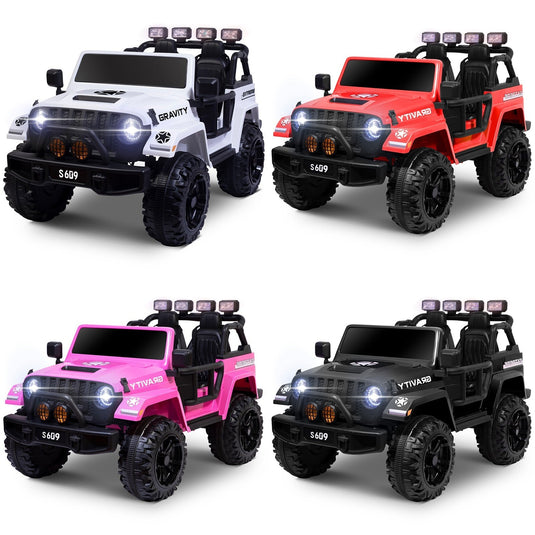 12V Electric Ride-On Jeep Truck for Kids, 2-Seater with 3 Speeds and Remote Control