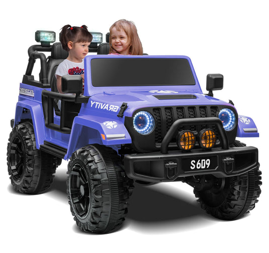12V Electric Ride-On Jeep Truck for Kids, 2-Seater with 3 Speeds and Remote Control
