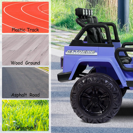 12V Electric Ride-On Jeep Truck for Kids, 2-Seater with 3 Speeds and Remote Control