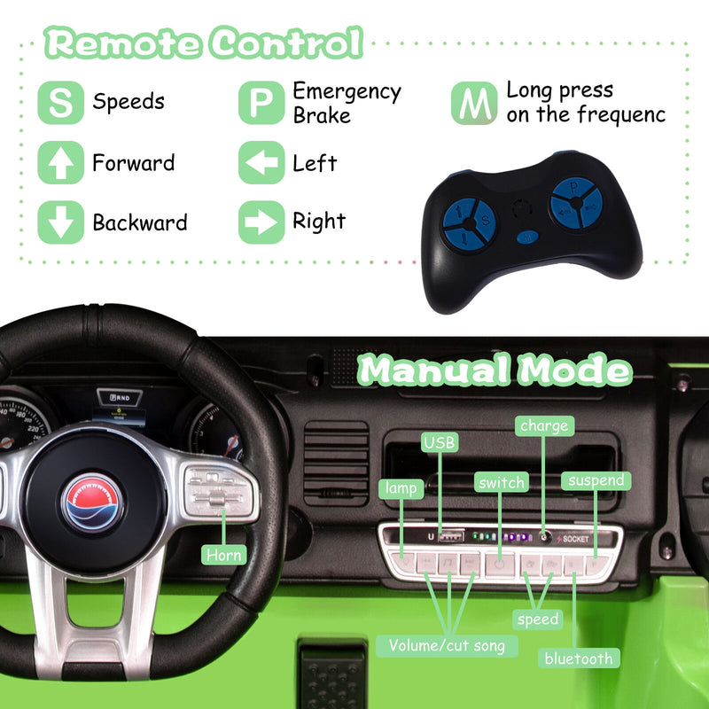 Load image into Gallery viewer, 12V Electric Ride-On Jeep Truck for Kids, 2-Seater with 3 Speeds and Remote Control
