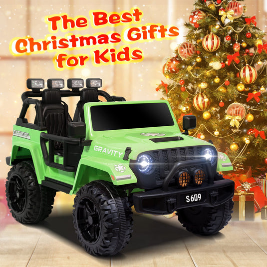 12V Electric Ride-On Jeep Truck for Kids, 2-Seater with 3 Speeds and Remote Control