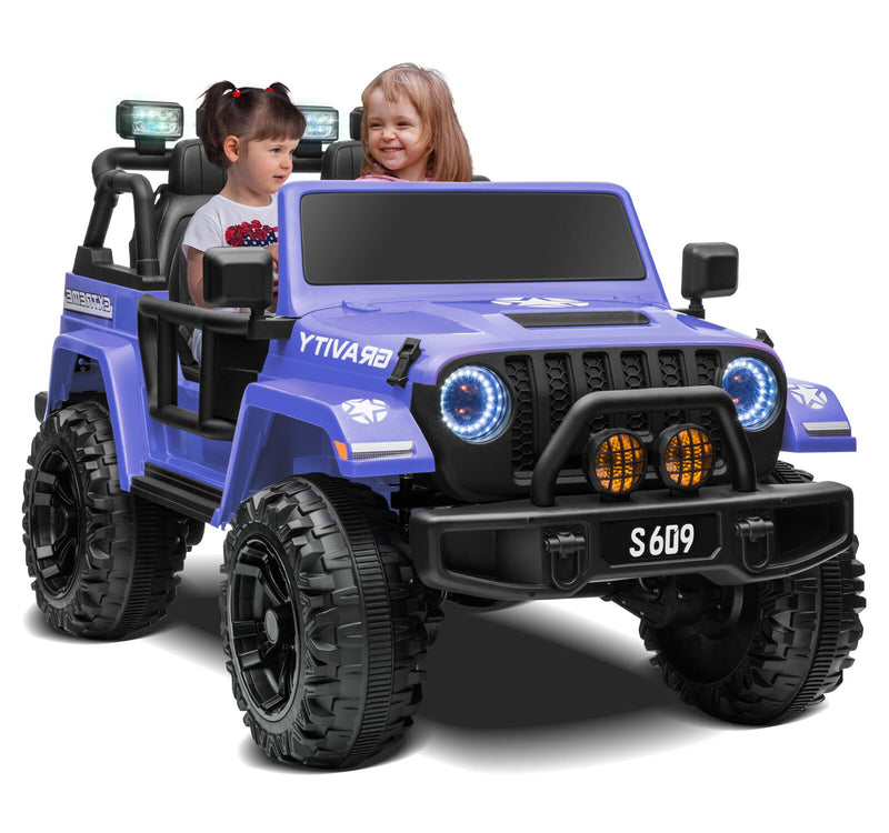 Load image into Gallery viewer, 12V Electric Ride-On Jeep Truck for Kids, 2-Seater with 3 Speeds and Remote Control
