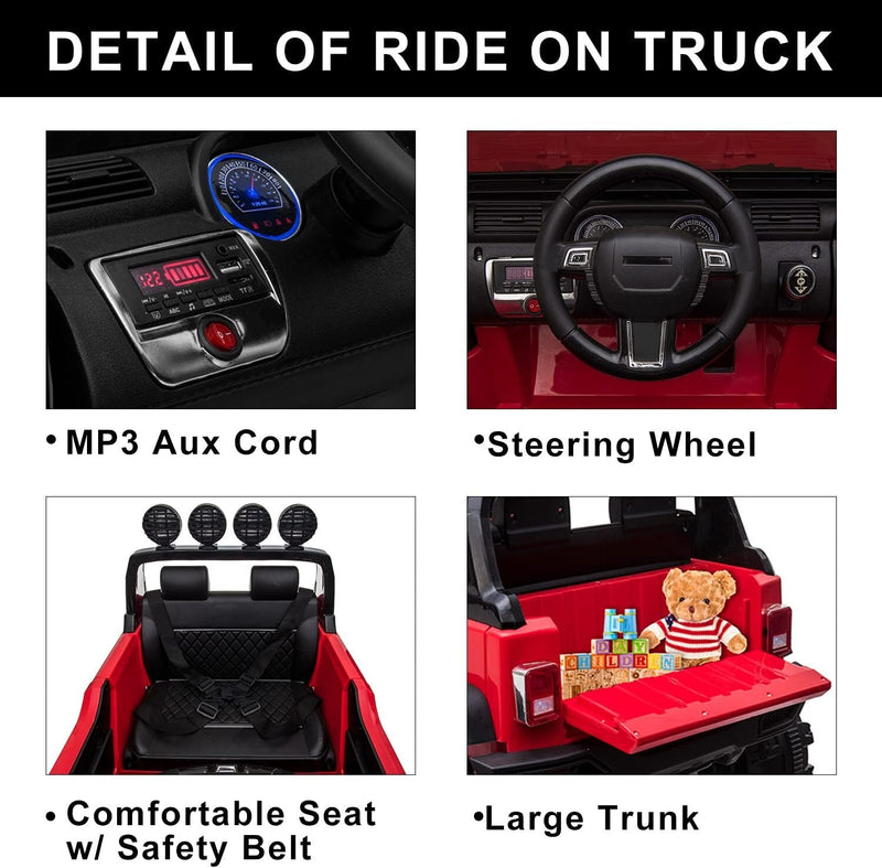 Load image into Gallery viewer, 12V Electric Ride-On Kids Pickup Truck with 3-Speed Remote Control
