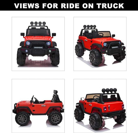 12V Electric Ride-On Pickup Truck for Kids with 3 Speeds and Remote Control