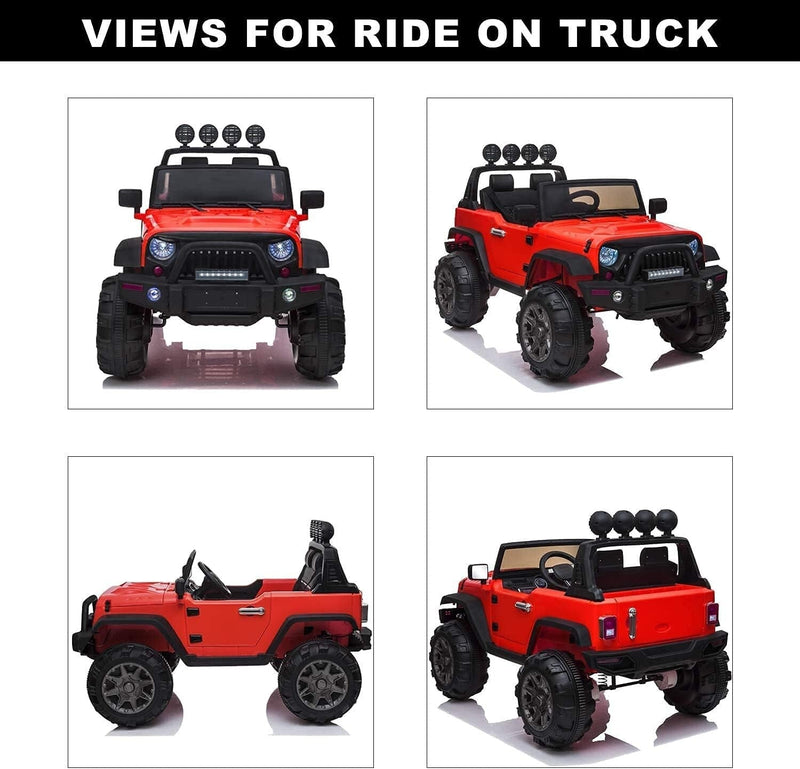 Load image into Gallery viewer, 12V Electric Ride-On Kids Pickup Truck with 3 Speeds and Remote Control - Red
