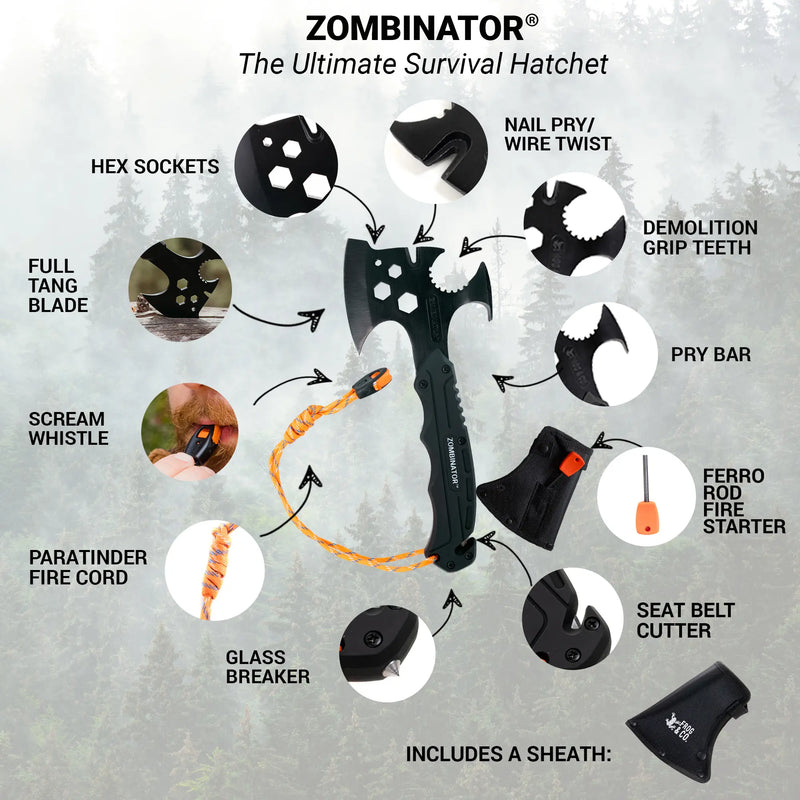 Load image into Gallery viewer, Zombinator Survival Hatchet
