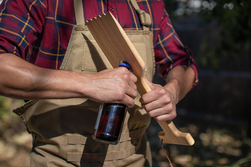Load image into Gallery viewer, Hardwood BBQ Grill Scraper with Bottle Opener
